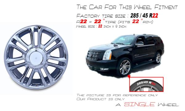 22 Chrome Cadillac Replica Wheels For 2007-2014 ESV EXT OEM Rim 5358