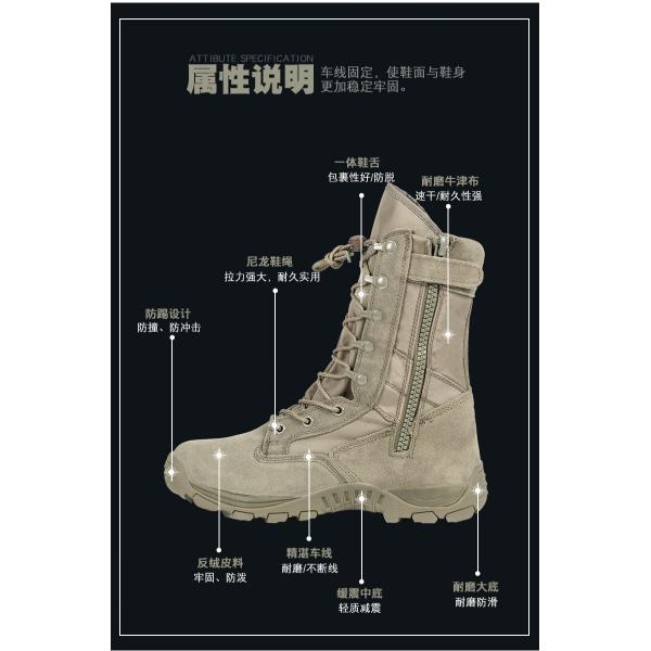 Botas de combate de goma antideslizante Materiales de tela de Oxford para el trabajo de seguridad en verde