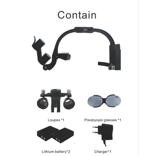 2.5X 3.5X Dental LED Light Binocular Dental Loupes 5W LED Power