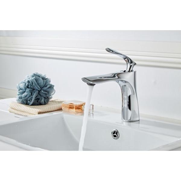 Chrome Plated Single Hole Silver Wash Basin Faucet