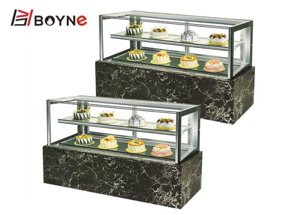 Coffee Bakery Shop Glass Cake Display Chiller R134A Pastry Showcase Cabinet