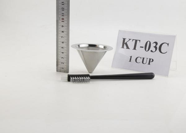 Stainless Steel Washable Drip Coffee Filter , Pour Over Coffee Filter Cone
