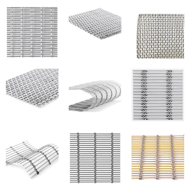 Dense 6mm Rod Grid Decorative Woven Wire Mesh 42% Open Area 7mm Thick