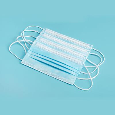 Blue Anti Virus 3ply Face Mask , Non Woven Disposable Mask 95% Filter With Earloop