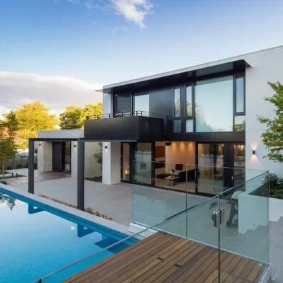 Residential Swimming Pool Frameless Glass Fences with Drill Holes and Edge Works