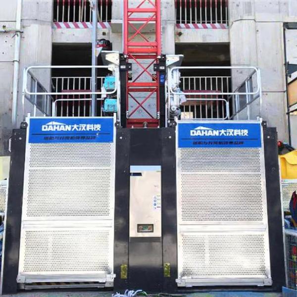 Used Construction Elevator Double Cage Passengers Material Construction Lift Hoist