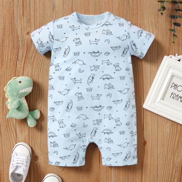2023 Summer In Stock 100% Cotton Baby Jumpsuit Factory Reasonable Price Baby Rompers Short Sleeves Baby Clothing
