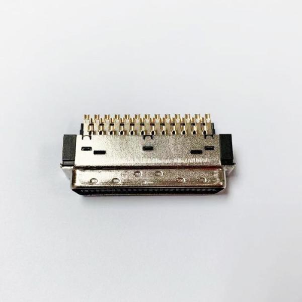 SCSI 50P Male Solder Type Full Gold Plated Connector With Plastic Shell