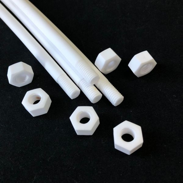 Precision Zirconia Ceramics Tubes Nuts And Bolts Screws M6 M8 M10 M12 M16 Components