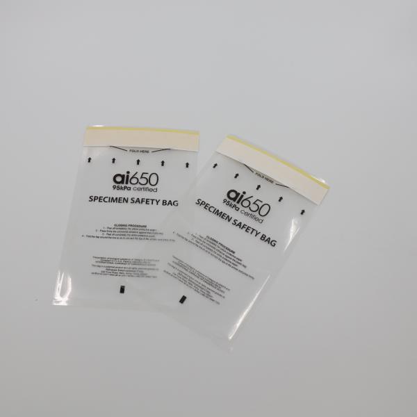 Medical Plastic Specimen Transport Biohazard Lab Bags With Double Pouches