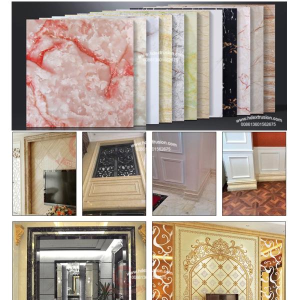 1220mm PVC Profile Extrusion Machine Decoration PVC Artificial Marble Sheet