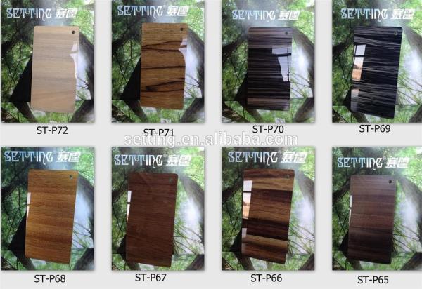 Popular wood grain design acrylic mdf panel for kitchen cabinet