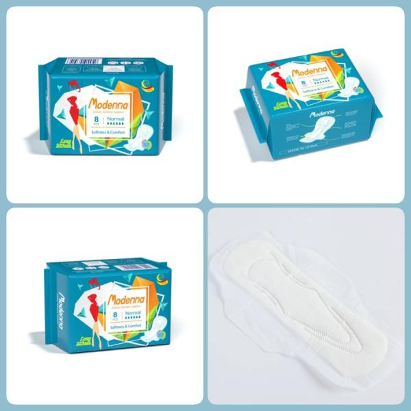 Обломока аниона женщин салфетки Biodegradable санитарные прокладывают противобактериологический хлопок