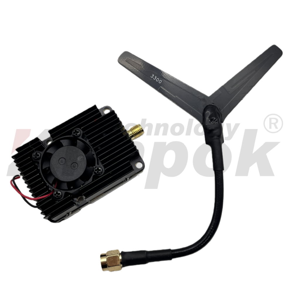 Kimpok 3.3GHz 7W 64CH Analog Video Transmitter VTX for Long Range Reliable Analog Image Transmission