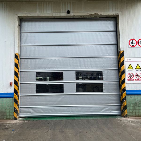 Wind Resistant High Speed Stacking Door With Motorized Drive And Heavy Duty Finish For Industrial Exterior Entrances