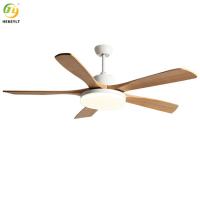 la fan de plafond de 50W LED Smart allument 4 lames en bois avec à télécommande