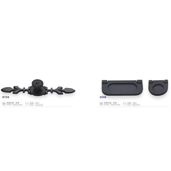 Zinc Alloy Matte Black Door And Cabinet Handles Amercian Style Various Size