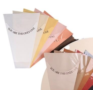 Hot Stamping Transparent Valentine's Day Floral Flower Wrapping Paper in Many Colors