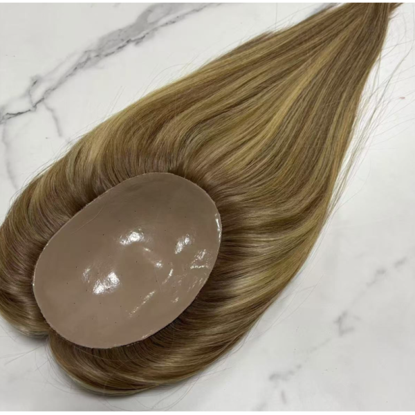 Hair Topper For Hair Loss Silk Base Signature Human Hair Wig Crab Liver XT Silicone Topper