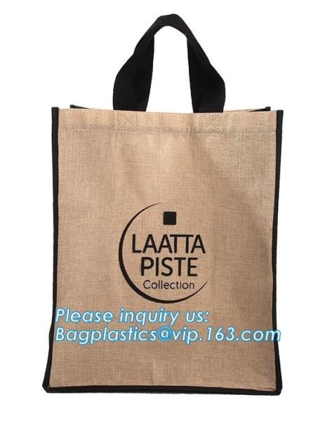 eco friendly small standard size foldable natural jute shopping bag handle hessian tote bag,printed natural jute shoppin