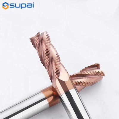 4-Flute Carbide Roughing End Mill Ra3.2 Coat 12mm Shank Diameter for Square Cutting Edge
