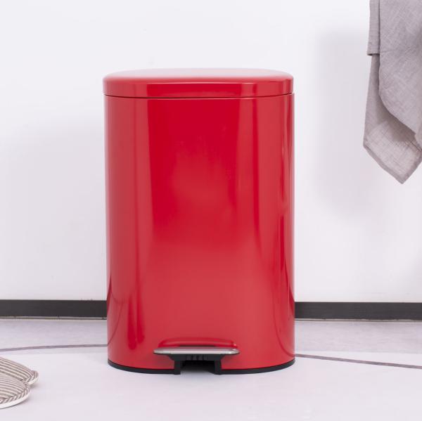 Caixote de lixo de aço inoxidável ODM de forma oval com tampa suave e fechada