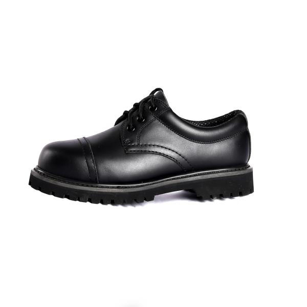 Unisex Goodyear Safety Shoes Steel Insole Slip Resistant PU Sole Embossed Cow Leather