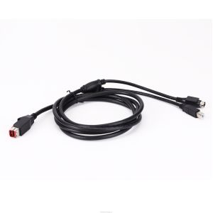 5A Nylon 24V alimentado por cable USB a USB-B macho y conector para impresora