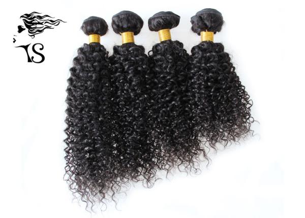 Malaysian Virgin Unprocessed Human Hair Weave 4 Bundles Jerry Curly Black Color