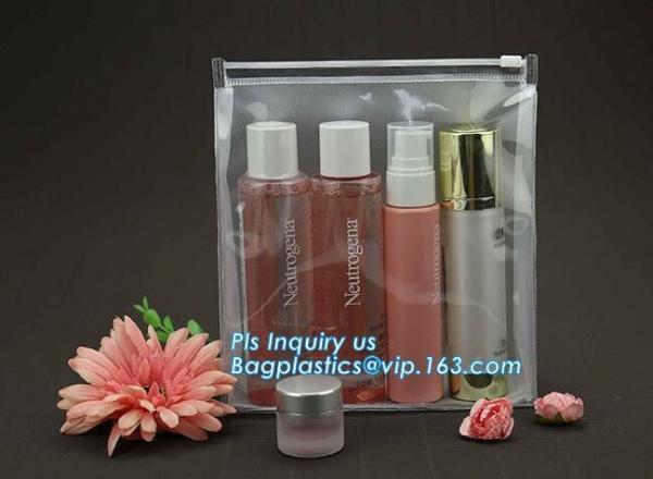 k bags for cosmetic puff automatic slider zipper bag, OEM clear PVC bag/ PVC slider bag/PVC zipper bag, Make Up Or
