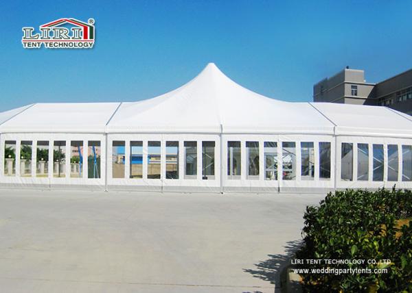 White High Peak Luxury Wedding Party Tents Waterproof  With Clear Windows