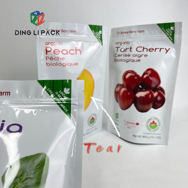 wholesale custom biodegradable clear stand uo pouches with zip lock coffee power tea snack food packaging bags