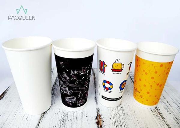 Solid Black Latte Cups , To Go Coffee Cups Small / Large Branded