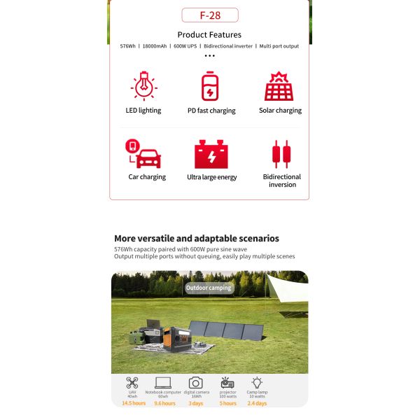 Convenient 600W solar energy generator  Mobile Power Supply For Solar Generator And Energy Storage