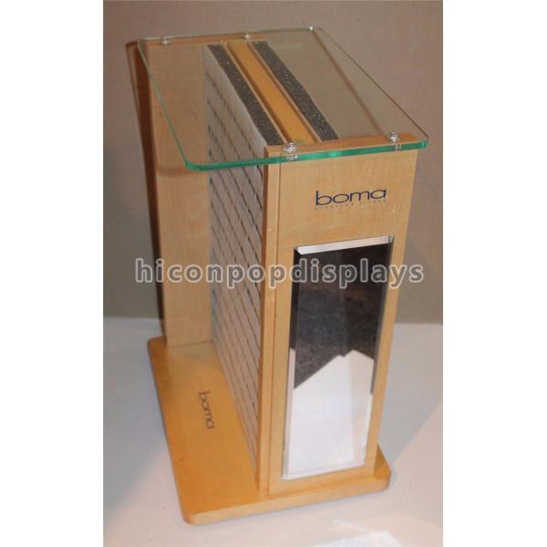 Desktop Wooden Glass Retail Jewelry Display For Fashion Accessories / Earrings