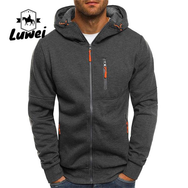 Moletons cortados Fitness Slim Fit Jogger Sweatshirt Bluza Casual Zipper Sweatshirts Mens Outerwear Pullover