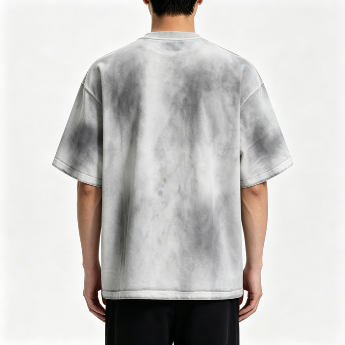 Mist Spray Vintage Wash T Shirt Gradient Streetwear Oversized T Shirt 275GSM
