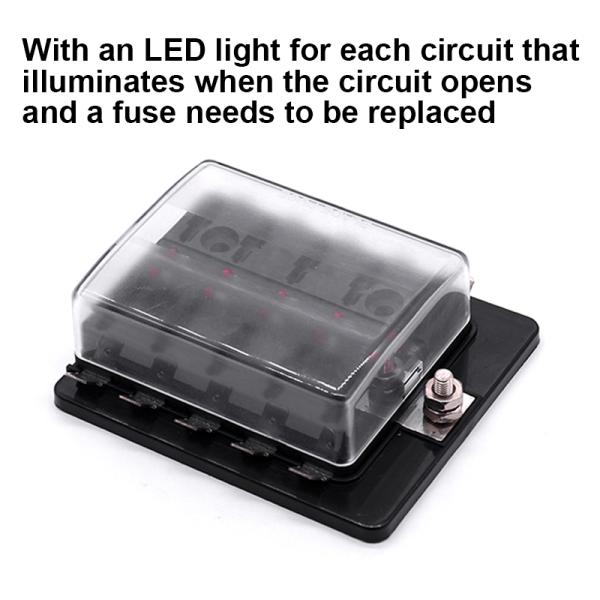 Automóvel 10 Circuito Way ATO ATC Estilo Bloco de fusível de lâmina para carro barco RV