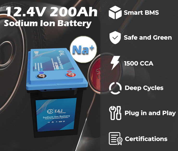 12V 200Ah Prismatic Sodium Air Battery 2480Wh For Semi Trucks Air Conditioner System