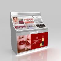 Store Cabinet Grey Wooden Makeup Front Cabinet With Light Box For Customized Display Furniture And Branding Store Shelf