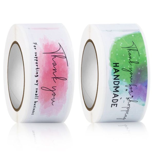 Decorative Thank You Sticker Labels 7.5x2.5cm Seal Packaging Label