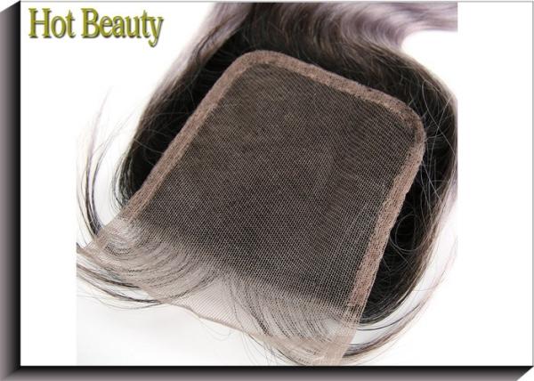 Body Wave Human Hair Lace Closure Grey Color 4 Inch By 4 Inch Lace Size Swiss Lace Free Part