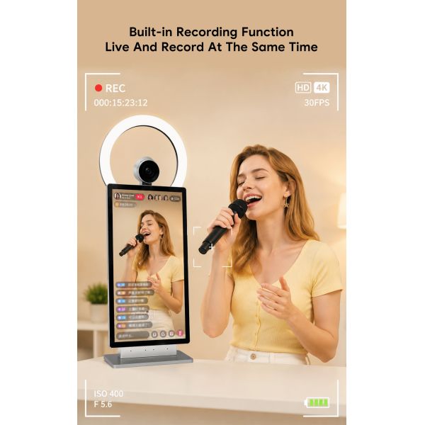 Professional 15.6 Inch 2K Touch Screen Desktop for Tiktok & Facebook Live Streaming All-in-One Live Broadcast Service Equipment