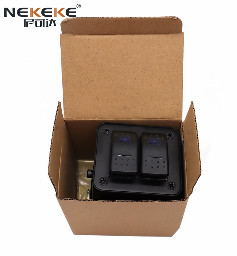Marine Switch Panel Rocker Switch Box IP66 Waterproof 12V DC Aluminum Construction for Boat Truck RV