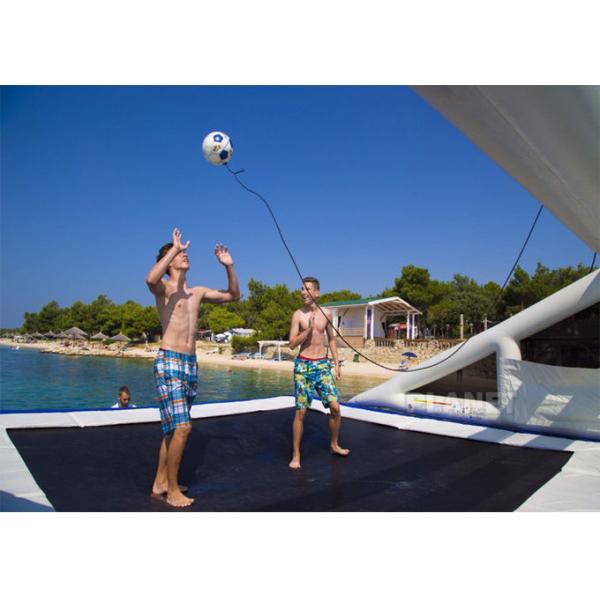 Blue 9m Inflatable Water Games Floating Beach Volleyball Court