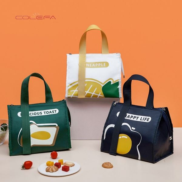 New Oxford Fashion Large Capacity Insulated Lunch Bag Student Minimalist Thickened Waterproof Triangle Insulated Lunch Bag