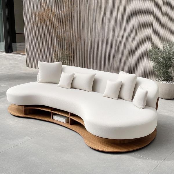 Italian Velvet Sofa Fabric Leisure Curved Couch Set Modern Unique Living Room Sofa For Modern Lounge