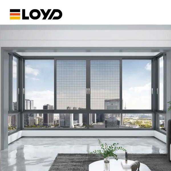 Ventana corredera de aluminio eficiente en energía con vidrio de baja energía