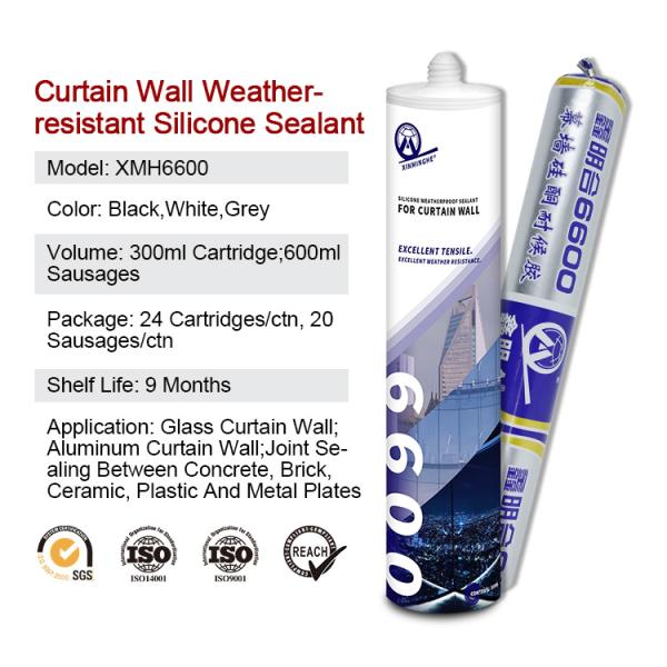 MH6600 Caulk Sealant 310ml Double Glazing Non Acetic Fire Proof Anti Mold Odorless Clear Glass Silicone Sealant Adhesive