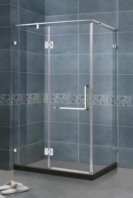90 Degree Magnetic Seals Shower Screens Tempered Glass SS Support Bar and Hinge Swing Door
